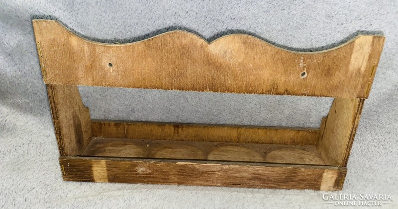 Retro spice holder small shelf 27x8x15 cm old wood v post also