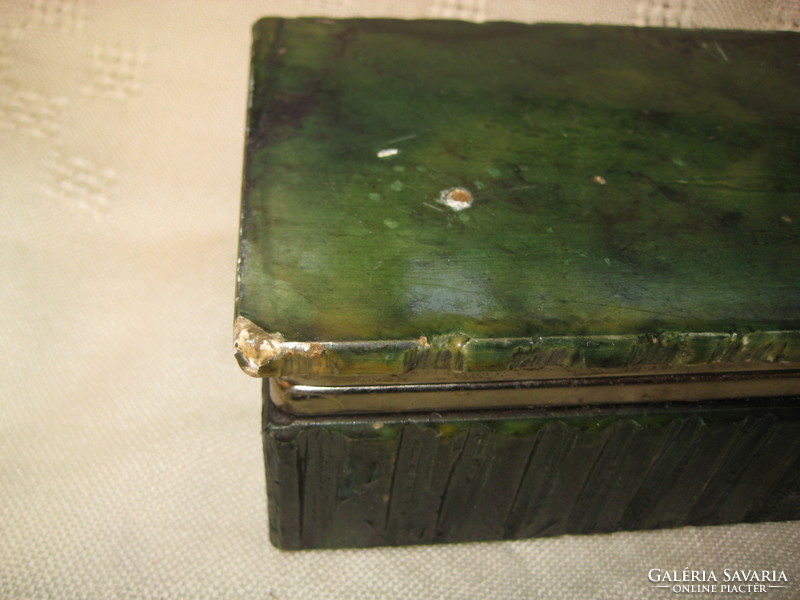Antik  malachit , ékszer doboz