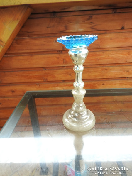 Colorful blown glass candle holder