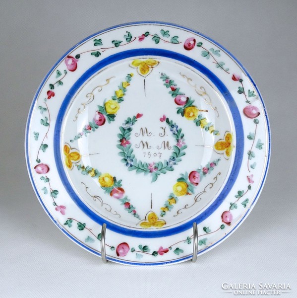 1G584 unique wedding date porcelain commemorative plate 1907