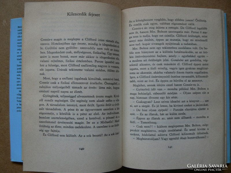 LADY CHATTERLEY SZERETŐJE, DAVID HERBERT LAWRENCE 1983, KÖNYV JÓ ÁLLAPOTBAN