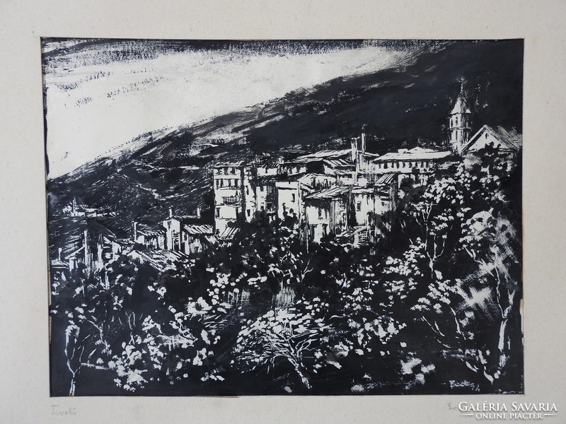 István Bede - tempera painting - Italian city of Tivoli