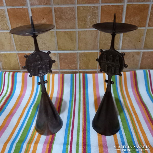 Bronze muharos Louis candle holders in a pair