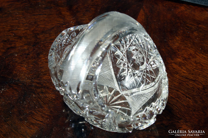 Polished crystal basket 10x7x9cm small glass basket offering bobonier