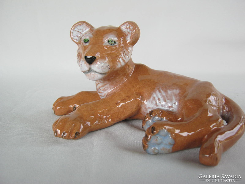 Retro ... Izsépy Hungarian applied arts ceramic lion