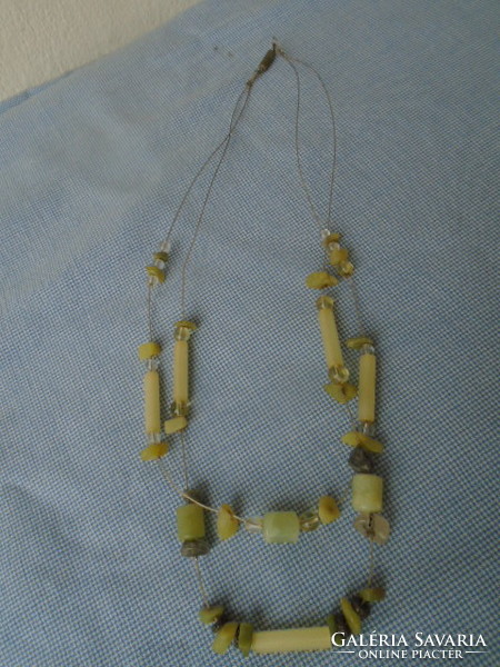 Gemstone necklace collier 2 rows