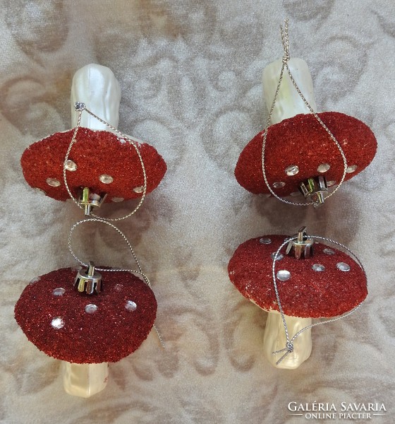 Stones lined with special fly agaric mushrooms Christmas tree ornament collection