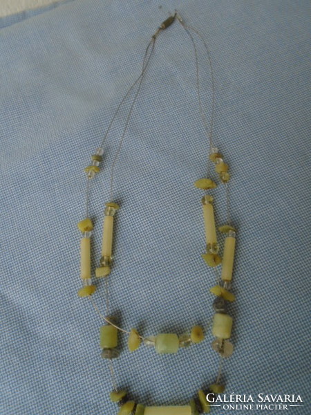 Gemstone necklace collier 2 rows