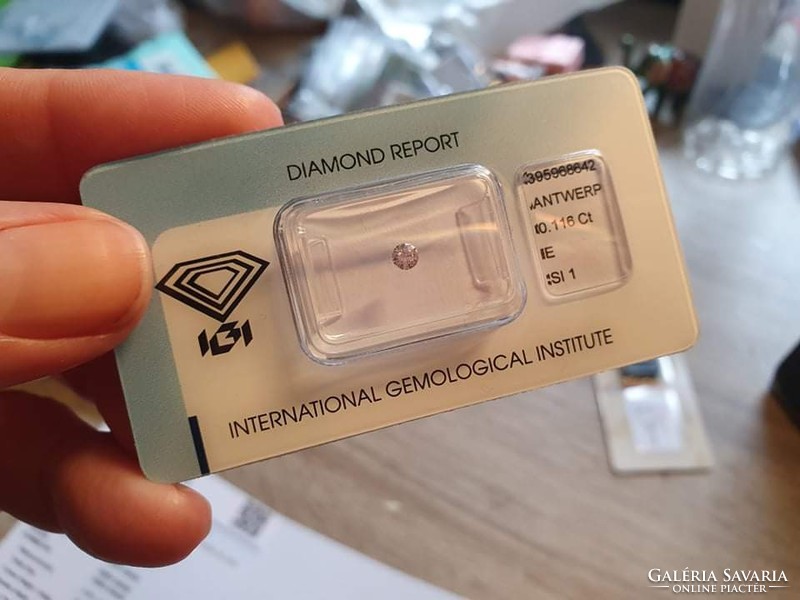 Genuine diamond antwerpen with certification of 0.116 ct qr code