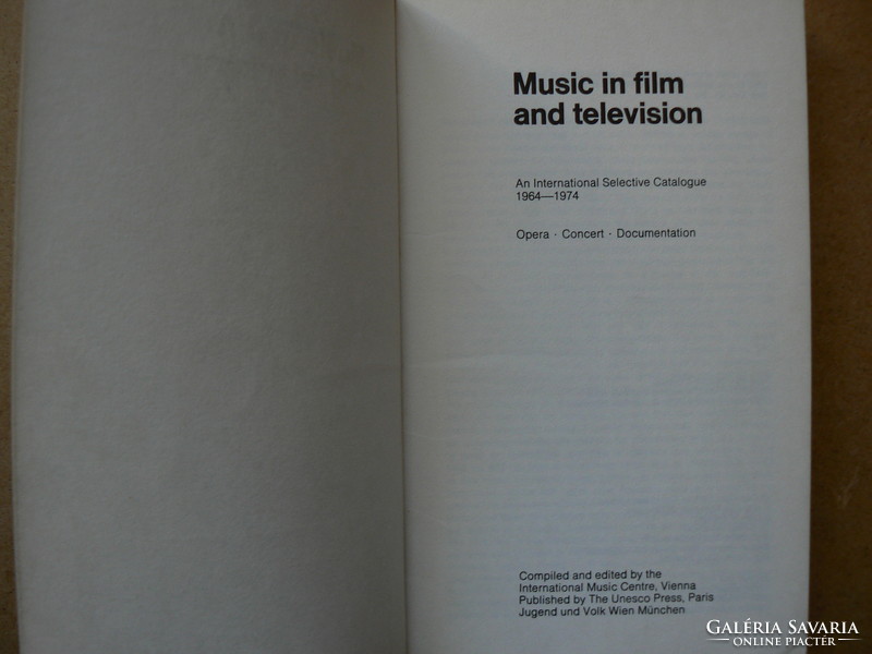 MUSIC IN FILM AND TELEVISION 1964-1974,(ANGOL NYELVŰ NEMZETKÖZI KATALÓGUS), KÖNYV JÓ ÁLLAPOTBAN
