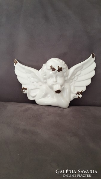 Nagyméretű,Shabby Chic stílusú porcelán angyal