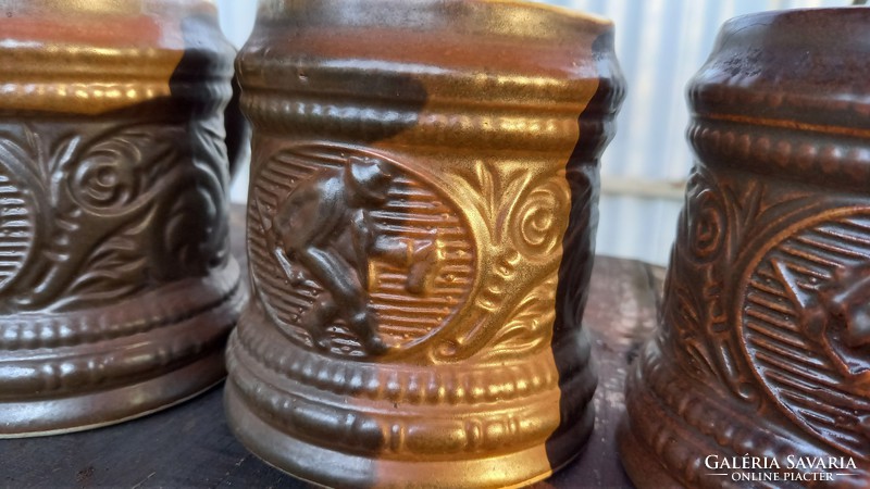 Brown ceramic jug set of 6 amusing granite?