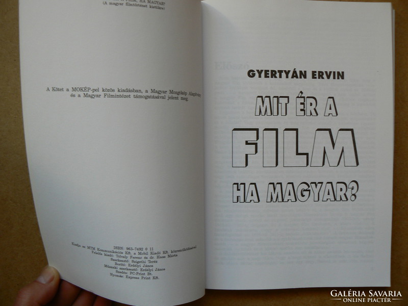 MIT ÉR A FILM HA MAGYAR?, GYERTYÁN ERVIN 1993,  KÖNYV JÓ ÁLLAPOTBAN