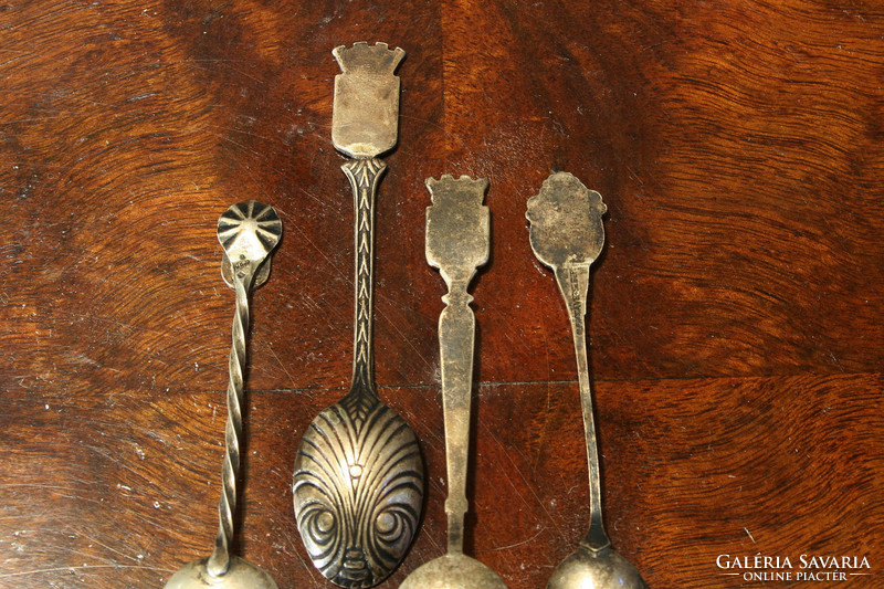 7 Pcs silver-plated French Swiss enamel souvenir spoon spoon small spoon mocha spoon cap ferret pilatus