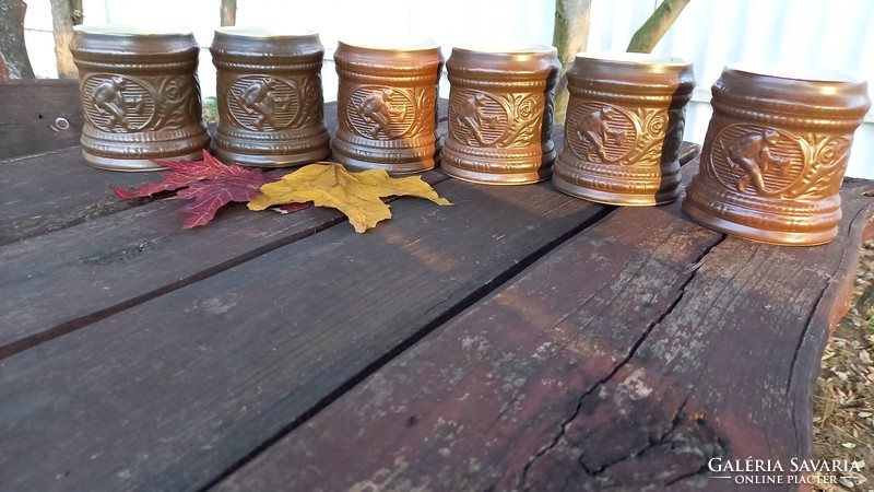 Brown ceramic jug set of 6 amusing granite?