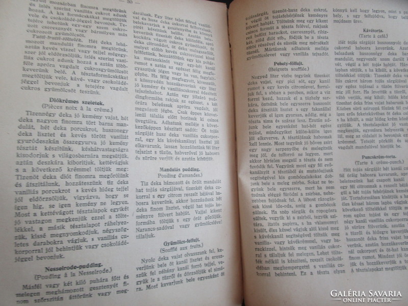 SZAKÁCSKÖNYV FRANCIA KONYHA 1918 ÍZES FALATOK - VENDÉGLÁTÁS GASTRONÓMIA