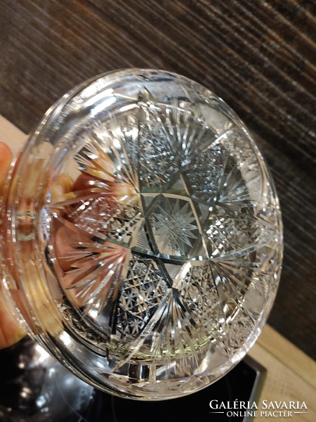 Különleges óriás társasági hamuzó  Üvegkristály tál 18 cm