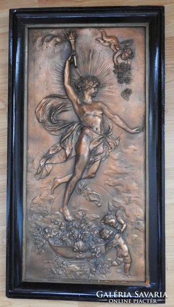 Karl Sterrer 1885-1972 - Prométheusz (titán) bronzírozott dombormű falikép