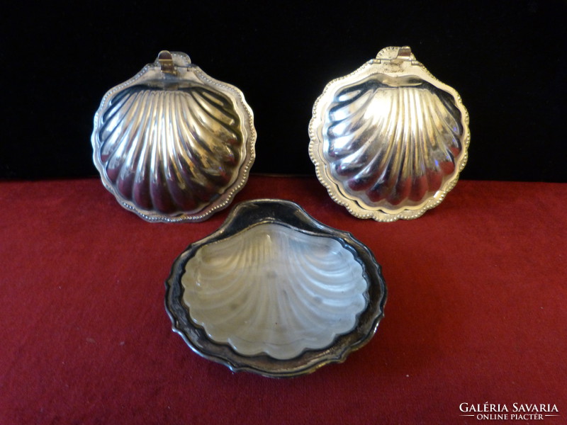 3 pcs. Silver-plated shell storage.