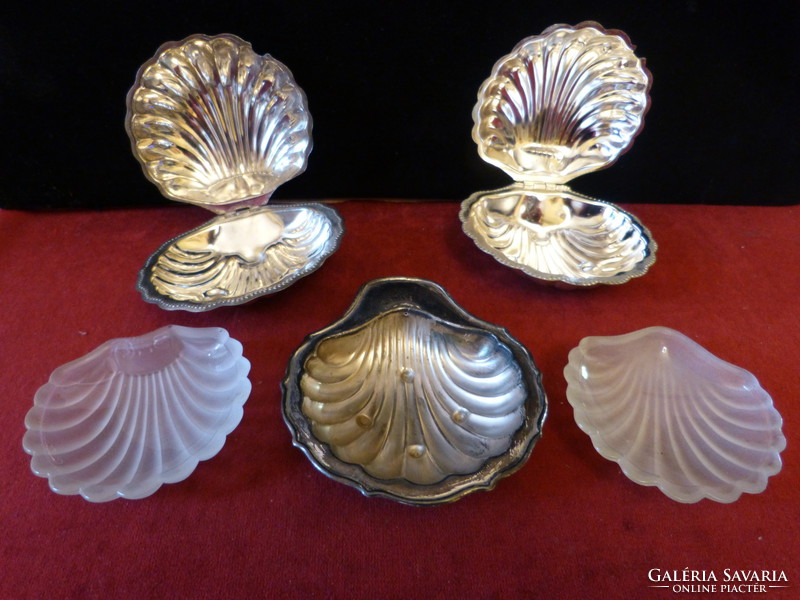 3 pcs. Silver-plated shell storage.