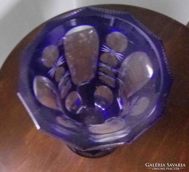 Blue heavy crystal vase