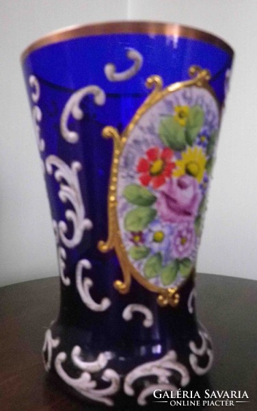 Bohemia kézi festés,  hibátlan, régi váza
