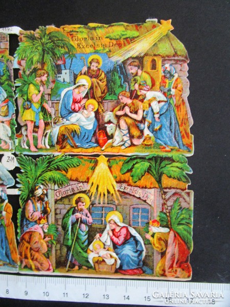 Embossed circa 1890 liho sticker pressed colorful nativity scene picture stickers sticker collection