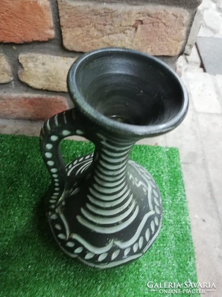 Black-green large water ceramic pitcher 27 cm