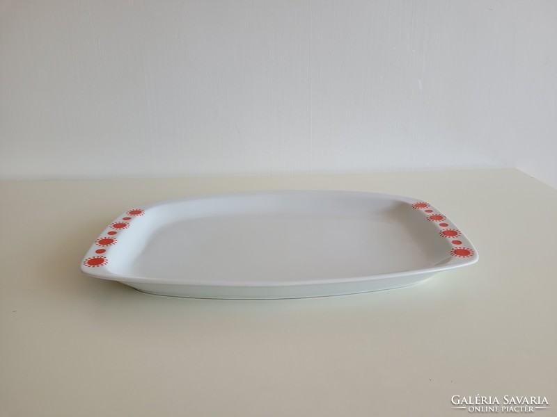Old Great Plains porcelain tray large size 38.5 cm retro bowl with red pattern