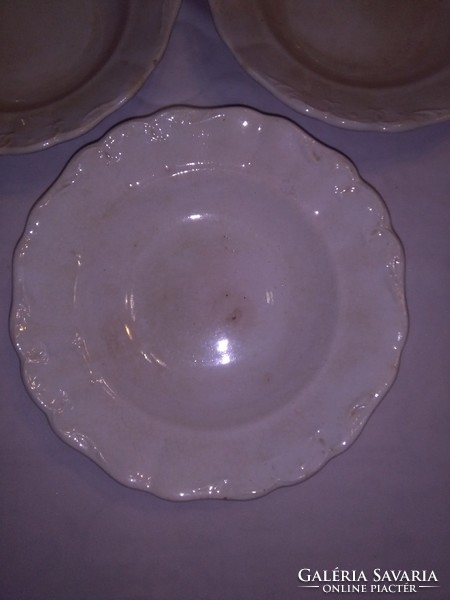 Antique raven house, crowned deep plate - three pieces together