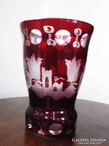 Beautiful old burgundy polished vase