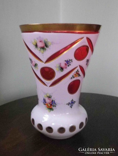 Bieder hántolt váza, kézi festés