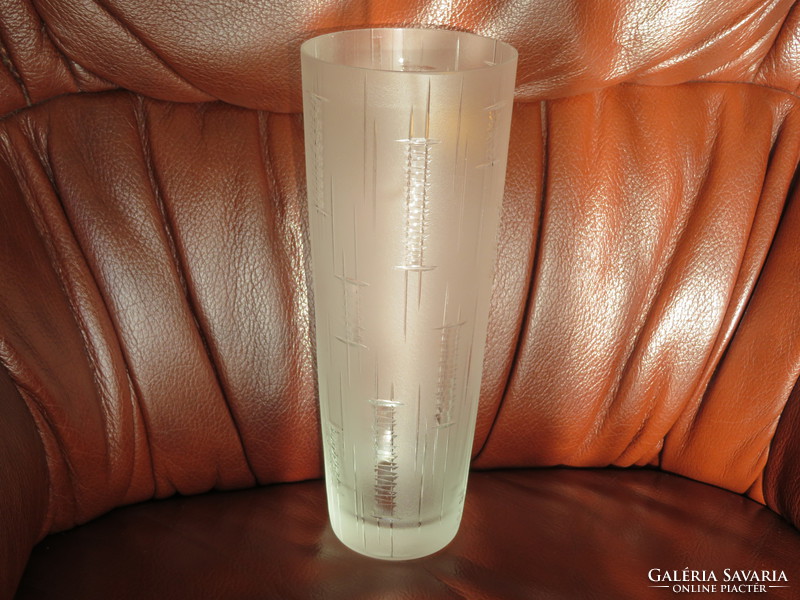 German, web kunstglas arnstadt marked polished glass vase