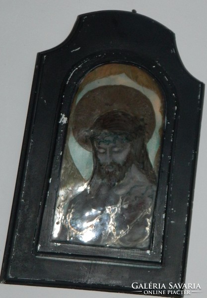 Antik Jézus ábrázolás - tűzzománc falikép