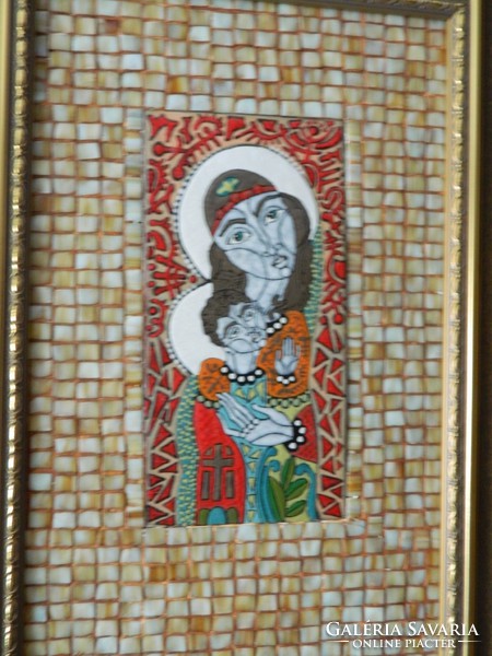 Radnai Zoltán tűzzománc . Ortodox Madonna