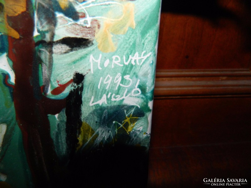 Morvay László hatalmas tűzzománc kép - zománckép a mestertől