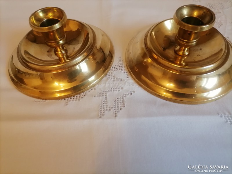 Pair of copper candlesticks, grillby massing