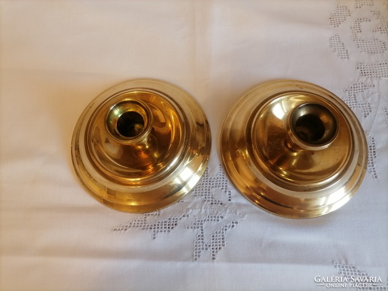 Pair of copper candlesticks, grillby massing