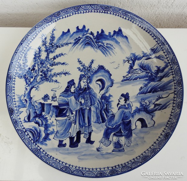 Vietnamese bat trank with huge wall bowl - hand painted scene image