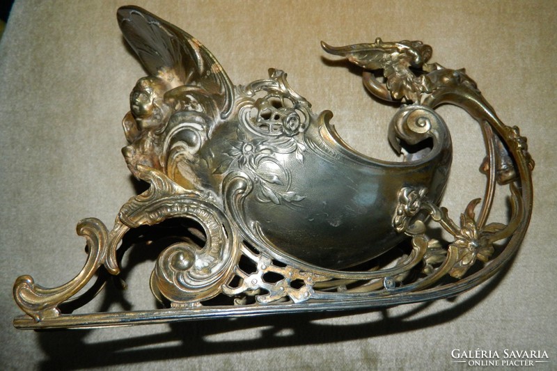 Art Nouveau gilt carriage with dragon head and putto
