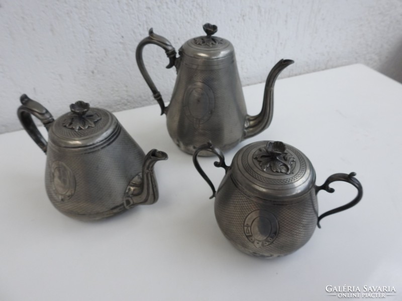 Ezüstözött teás szett az 1800-as évekből