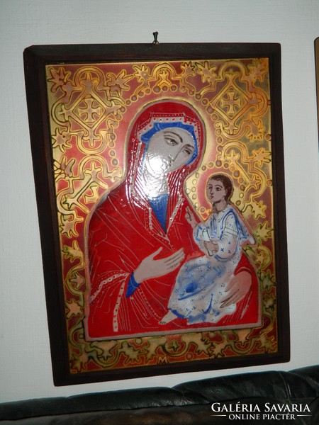 Mayta berta fire enamel pictures - madonna with child 2.