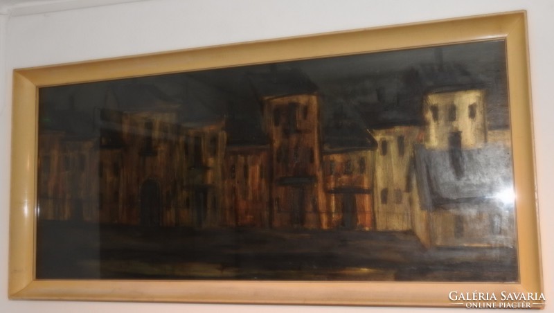 István Viktor Kaszás: village houses - gallery painting