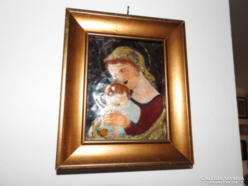 Great gy. Margaret: Madonna - fire enamel picture