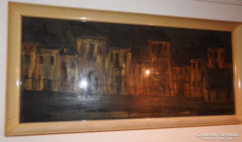 István Viktor Kaszás: village houses - gallery painting