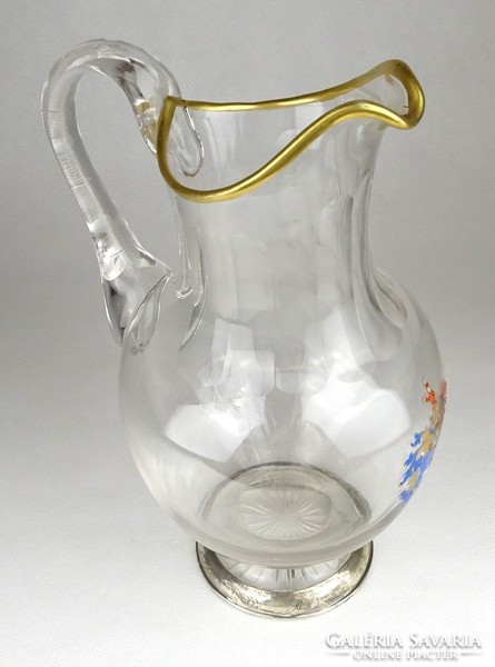 0G131 antique large glass soleplate glass jug from the 1800s