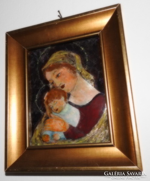 Great gy. Margaret: Madonna - fire enamel picture