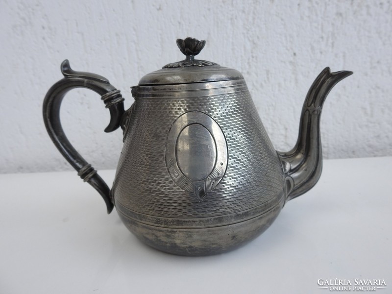 Ezüstözött teás szett az 1800-as évekből