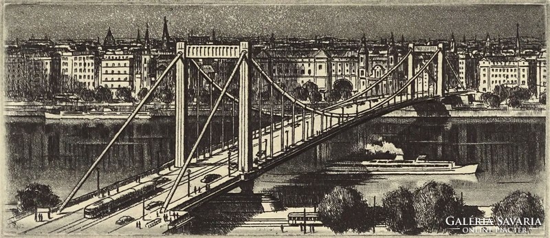 1D991 xx. 19th century Hungarian graphic artist: Elizabeth Bridge 1964 etching