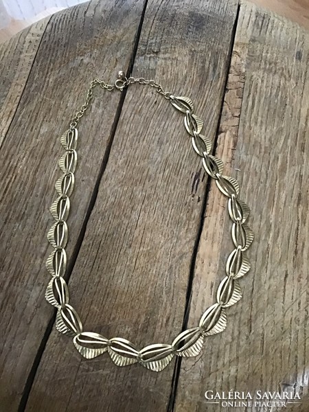 Old american gilded necklace, marked.
